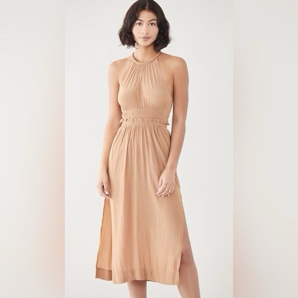 A.L.C. Women's Klara Haltered Tan Midi Summer Dress Size 2 - Picture 2 of 5